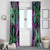 Plumeria Polynesian Pattern Window Curtain Unique Fantasy Purple Green