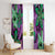 Plumeria Polynesian Pattern Window Curtain Unique Fantasy Purple Green