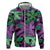 Plumeria Polynesian Pattern Zip Hoodie Unique Fantasy Purple Green