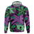 Plumeria Polynesian Pattern Zip Hoodie Unique Fantasy Purple Green