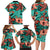 Plumeria Polynesian Pattern Family Matching Long Sleeve Bodycon Dress and Hawaiian Shirt Unique Fantasy Teal Orange