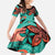 Plumeria Polynesian Pattern Family Matching Mermaid Dress and Hawaiian Shirt Unique Fantasy Teal Orange
