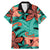 Plumeria Polynesian Pattern Family Matching Mermaid Dress and Hawaiian Shirt Unique Fantasy Teal Orange