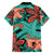 Plumeria Polynesian Pattern Family Matching Tank Maxi Dress and Hawaiian Shirt Unique Fantasy Teal Orange