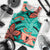 Plumeria Polynesian Pattern Men Tank Top Unique Fantasy Teal Orange
