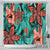 Plumeria Polynesian Pattern Shower Curtain Unique Fantasy Teal Orange