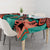 Plumeria Polynesian Pattern Tablecloth Unique Fantasy Teal Orange