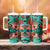 Plumeria Polynesian Pattern Tumbler With Handle Unique Fantasy Teal Orange