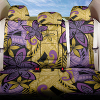 Plumeria Polynesian Pattern Back Car Seat Cover Unique Fantasy Yellow Purple