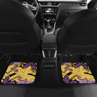 Plumeria Polynesian Pattern Car Mats Unique Fantasy Yellow Purple