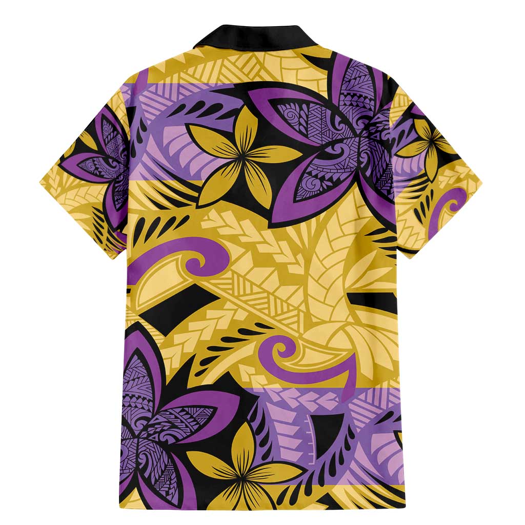 Plumeria Polynesian Pattern Family Matching Mermaid Dress and Hawaiian Shirt Unique Fantasy Yellow Purple LT01 - Polynesian Pride