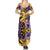 Plumeria Polynesian Pattern Family Matching Summer Maxi Dress and Hawaiian Shirt Unique Fantasy Yellow Purple
