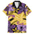 Plumeria Polynesian Pattern Family Matching Tank Maxi Dress and Hawaiian Shirt Unique Fantasy Yellow Purple