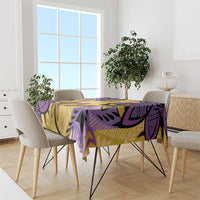 Plumeria Polynesian Pattern Tablecloth Unique Fantasy Yellow Purple