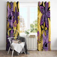 Plumeria Polynesian Pattern Window Curtain Unique Fantasy Yellow Purple