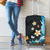 Blue Grunge Polynesian Pattern Luggage Cover Plumeria Floral