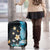 Blue Grunge Polynesian Pattern Luggage Cover Plumeria Floral