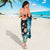 Blue Grunge Polynesian Pattern Sarong Plumeria Floral