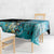 Blue Grunge Polynesian Pattern Tablecloth Plumeria Floral