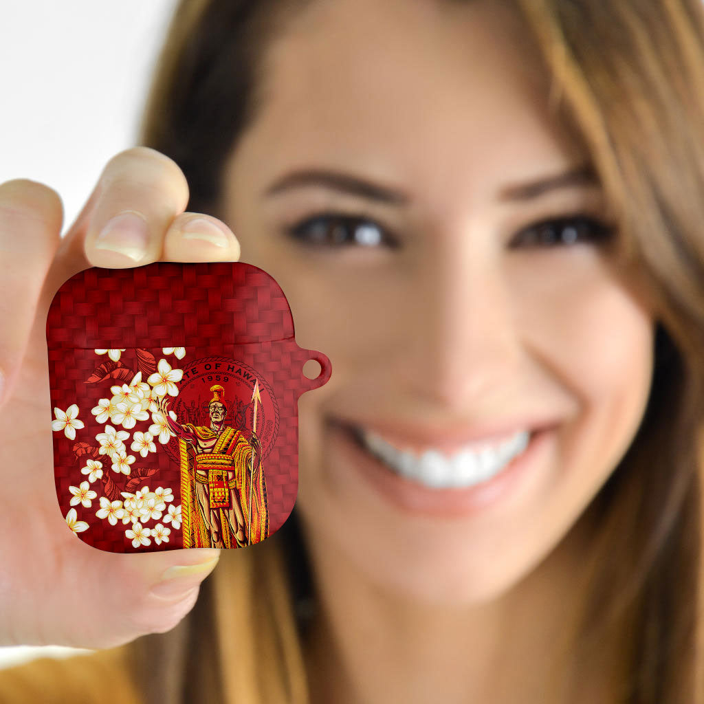 Hawaii King Kamehameha AirPods Case Plumeria Lauhala Pattern