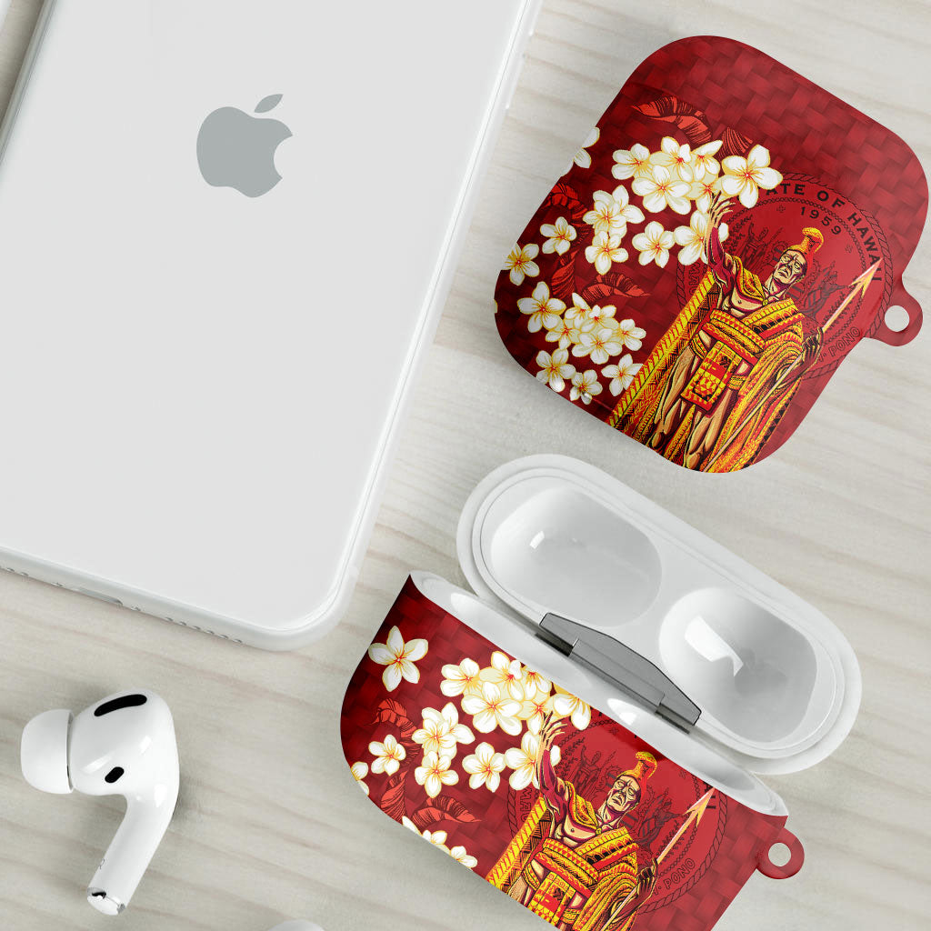 Hawaii King Kamehameha AirPods Case Plumeria Lauhala Pattern