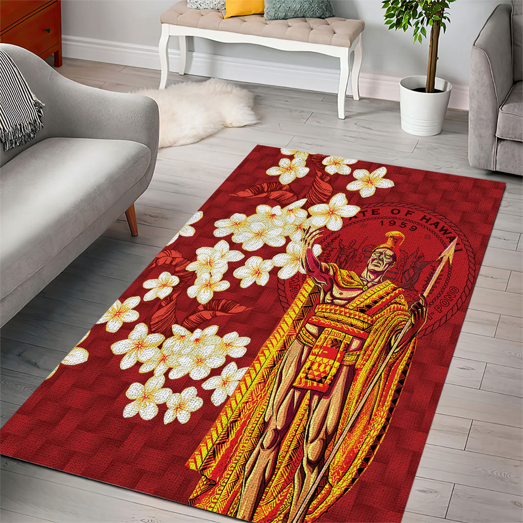 Hawaii King Kamehameha Area Rug Plumeria Lauhala Pattern
