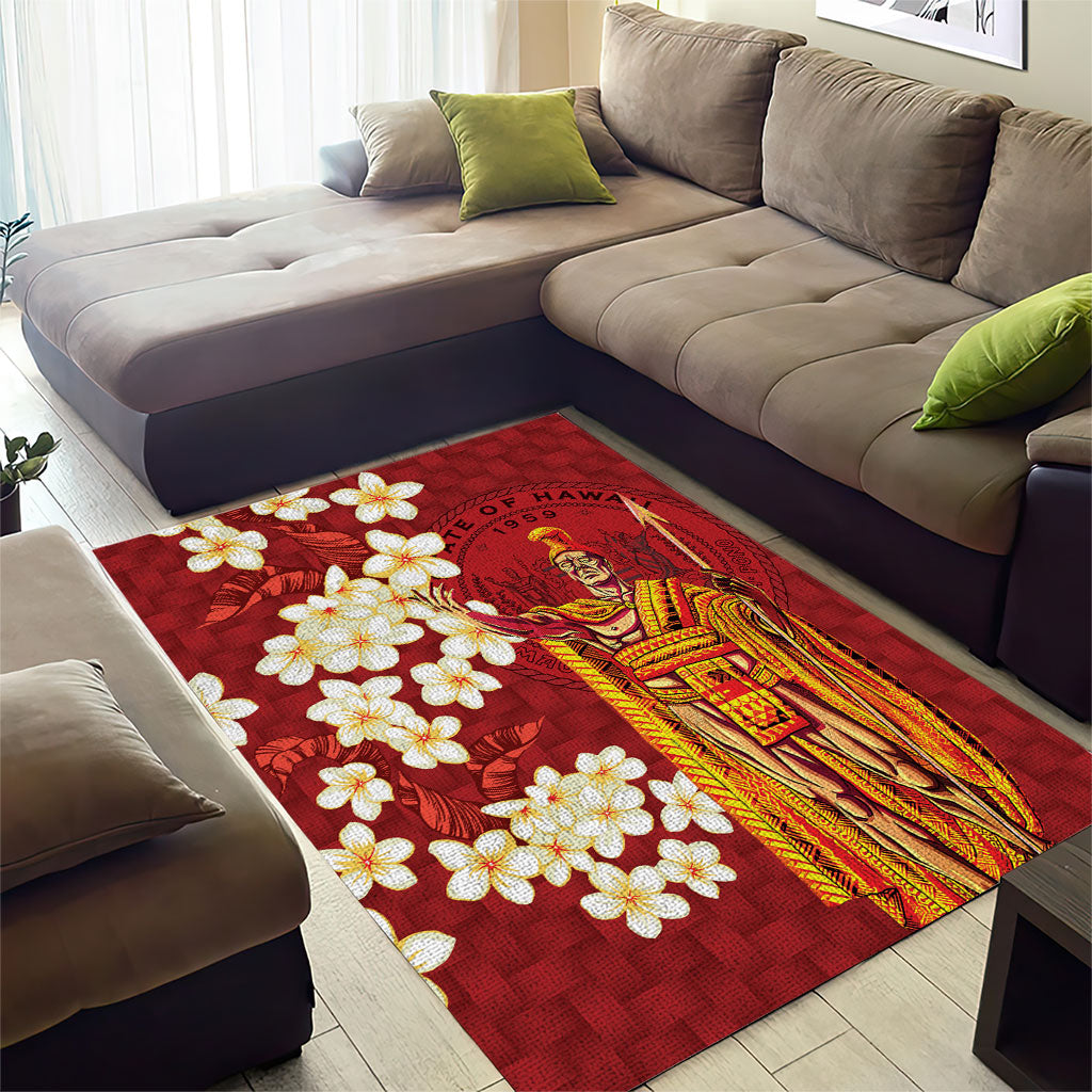 Hawaii King Kamehameha Area Rug Plumeria Lauhala Pattern