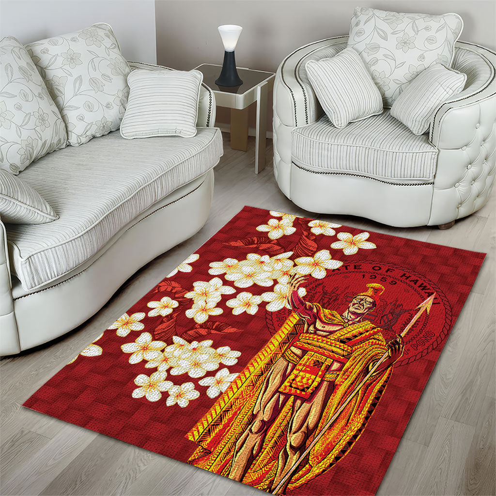 Hawaii King Kamehameha Area Rug Plumeria Lauhala Pattern