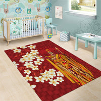 Hawaii King Kamehameha Area Rug Plumeria Lauhala Pattern