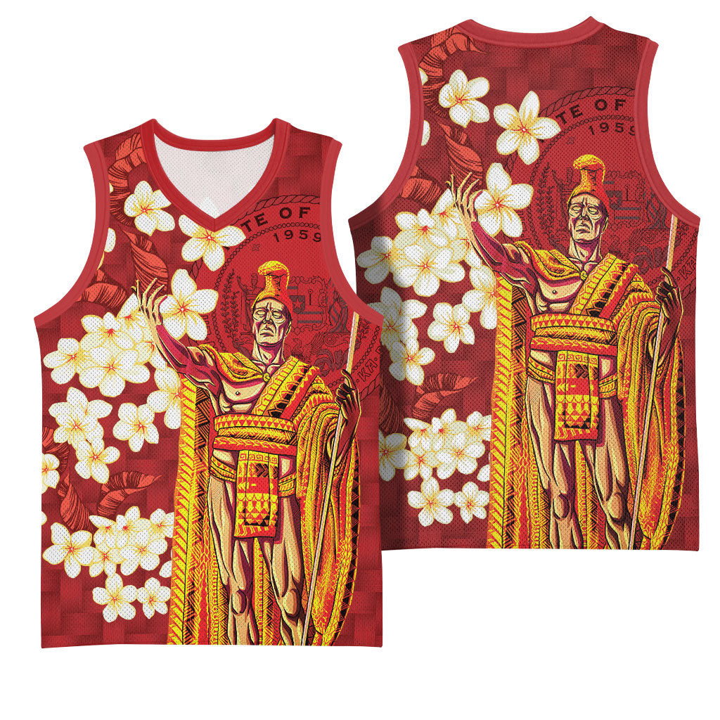 Hawaii King Kamehameha Basketball Jersey Plumeria Lauhala Pattern