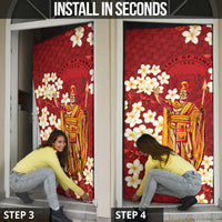 Hawaii King Kamehameha Door Cover Plumeria Lauhala Pattern