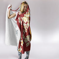 Hawaii King Kamehameha Hooded Blanket Plumeria Lauhala Pattern