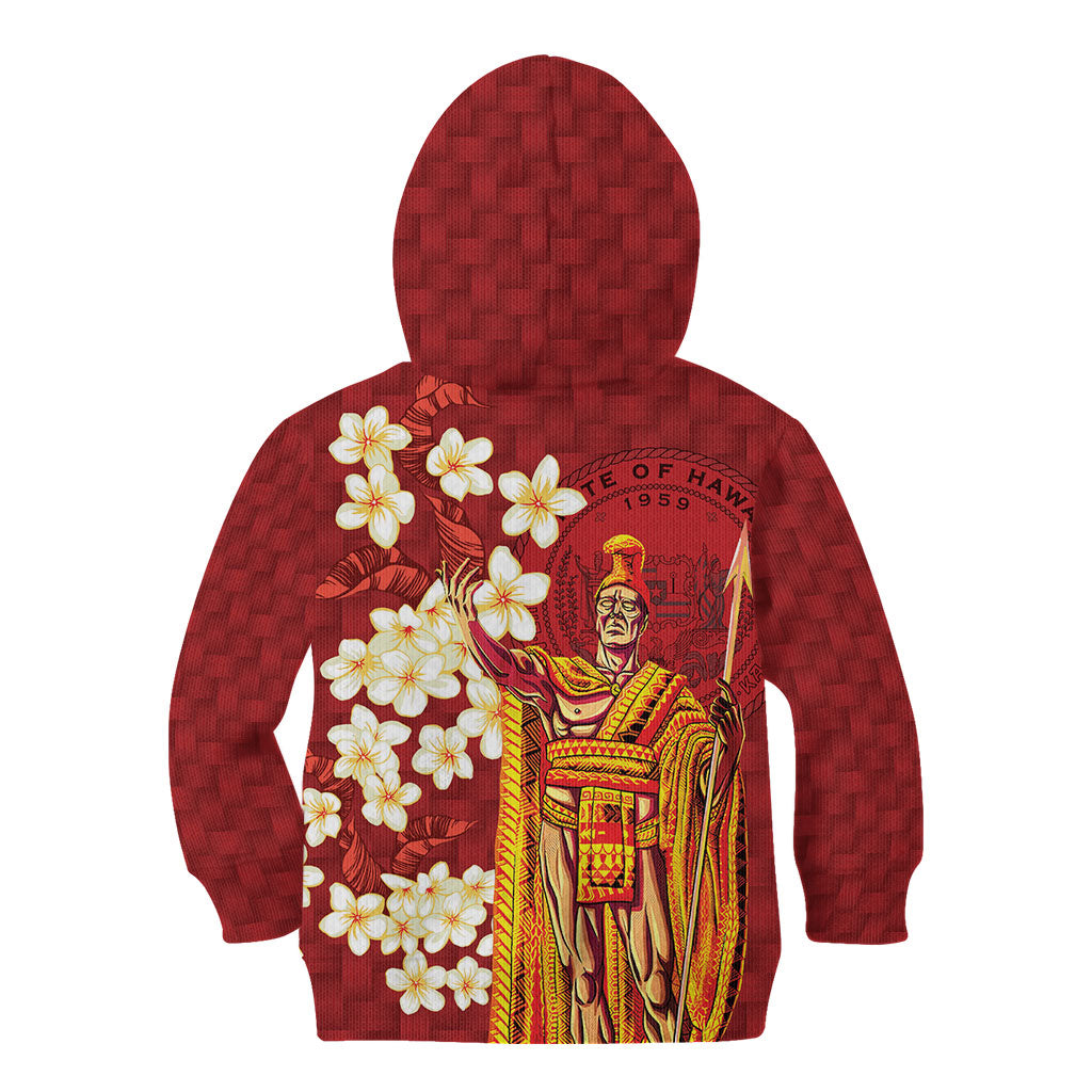 Hawaii King Kamehameha Kid Hoodie Plumeria Lauhala Pattern