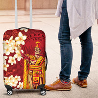 Hawaii King Kamehameha Luggage Cover Plumeria Lauhala Pattern