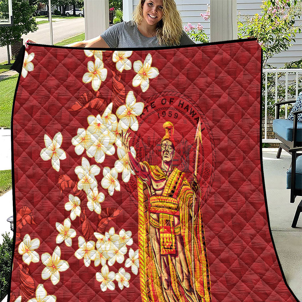 Hawaii King Kamehameha Quilt Plumeria Lauhala Pattern
