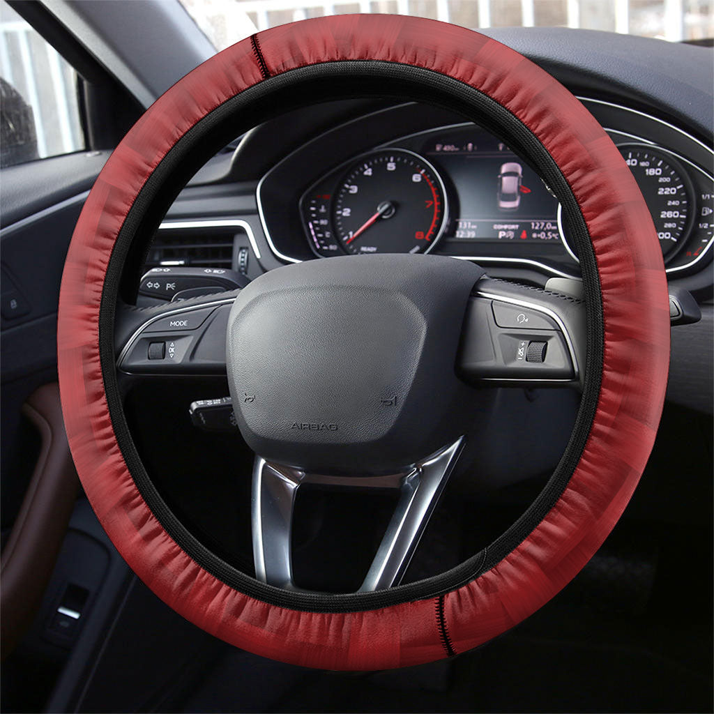 Hawaii King Kamehameha Steering Wheel Cover Plumeria Lauhala Pattern