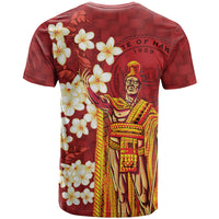 Hawaii King Kamehameha T Shirt Plumeria Lauhala Pattern