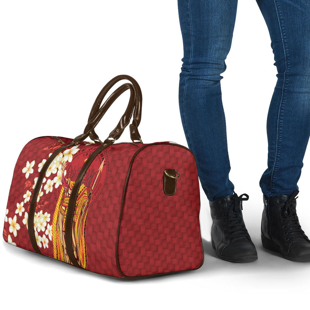 Hawaii King Kamehameha Travel Bag Plumeria Lauhala Pattern
