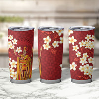 Hawaii King Kamehameha Tumbler Cup Plumeria Lauhala Pattern