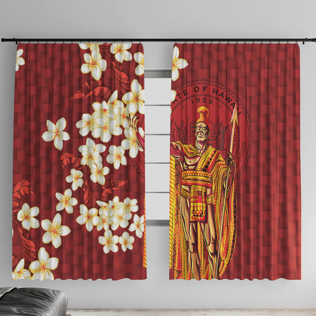Hawaii King Kamehameha Window Curtain Plumeria Lauhala Pattern