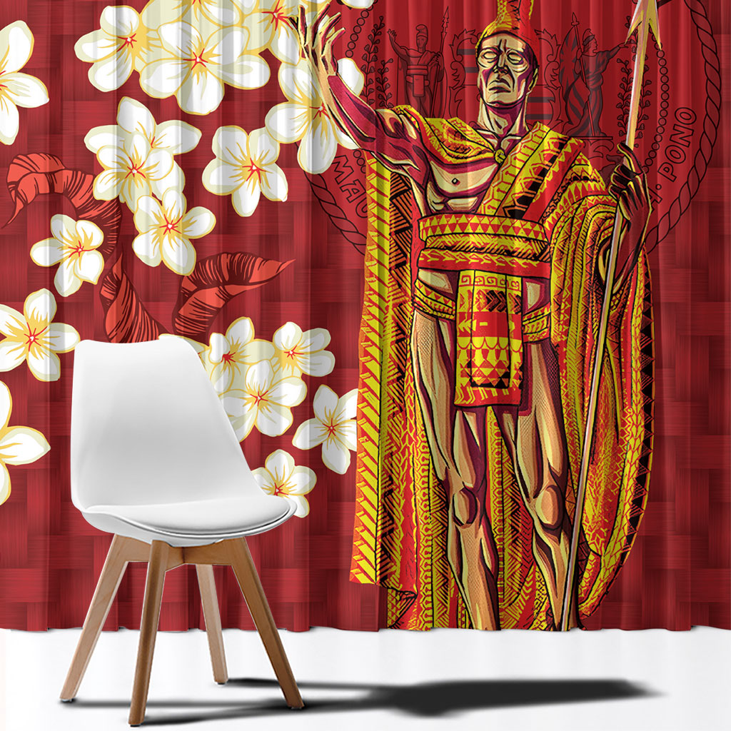 Hawaii King Kamehameha Window Curtain Plumeria Lauhala Pattern
