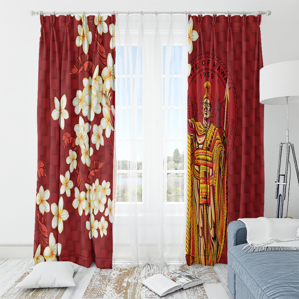 Hawaii King Kamehameha Window Curtain Plumeria Lauhala Pattern