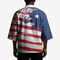 Liberia Flag Kimono Grunge Stylized