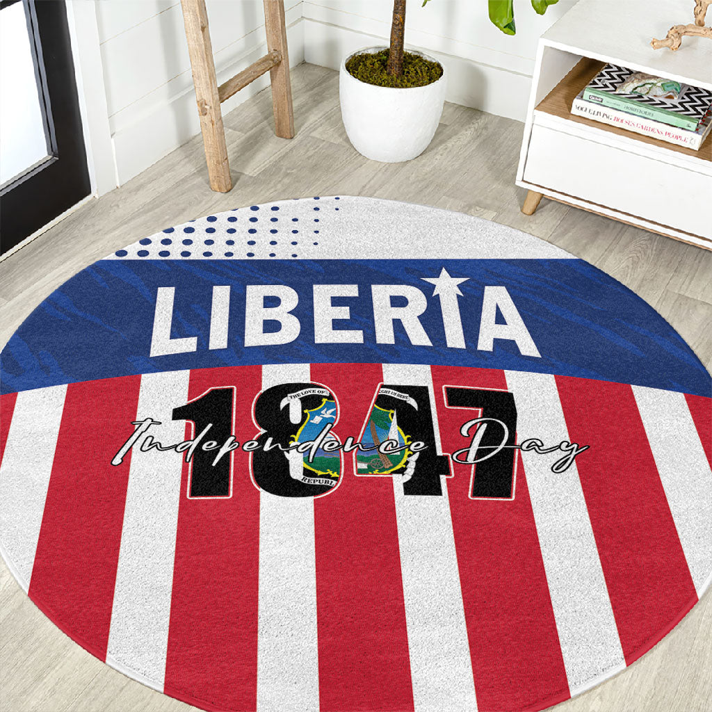 Liberia 1847 Round Carpet Happy Independence Day LT01 Multicolor - Polynesian Pride