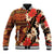 Hawaii Christmas Poinsettia Lei Baseball Jacket Tapa Pattern - Polynesian Pride