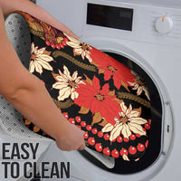 Hawaii Christmas Poinsettia Lei Bathroom Set Tapa Pattern - Polynesian Pride