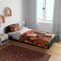 Hawaii Christmas Poinsettia Lei Bedding Set Tapa Pattern - Polynesian Pride