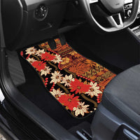 Hawaii Christmas Poinsettia Lei Car Mats Tapa Pattern - Polynesian Pride