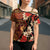 Hawaii Christmas Poinsettia Lei Cross Shoulder Shirt Tapa Pattern - Polynesian Pride