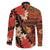 Hawaii Christmas Poinsettia Lei Family Matching Short Sleeve Bodycon Dress and Hawaiian Shirt Tapa Pattern - Polynesian Pride
